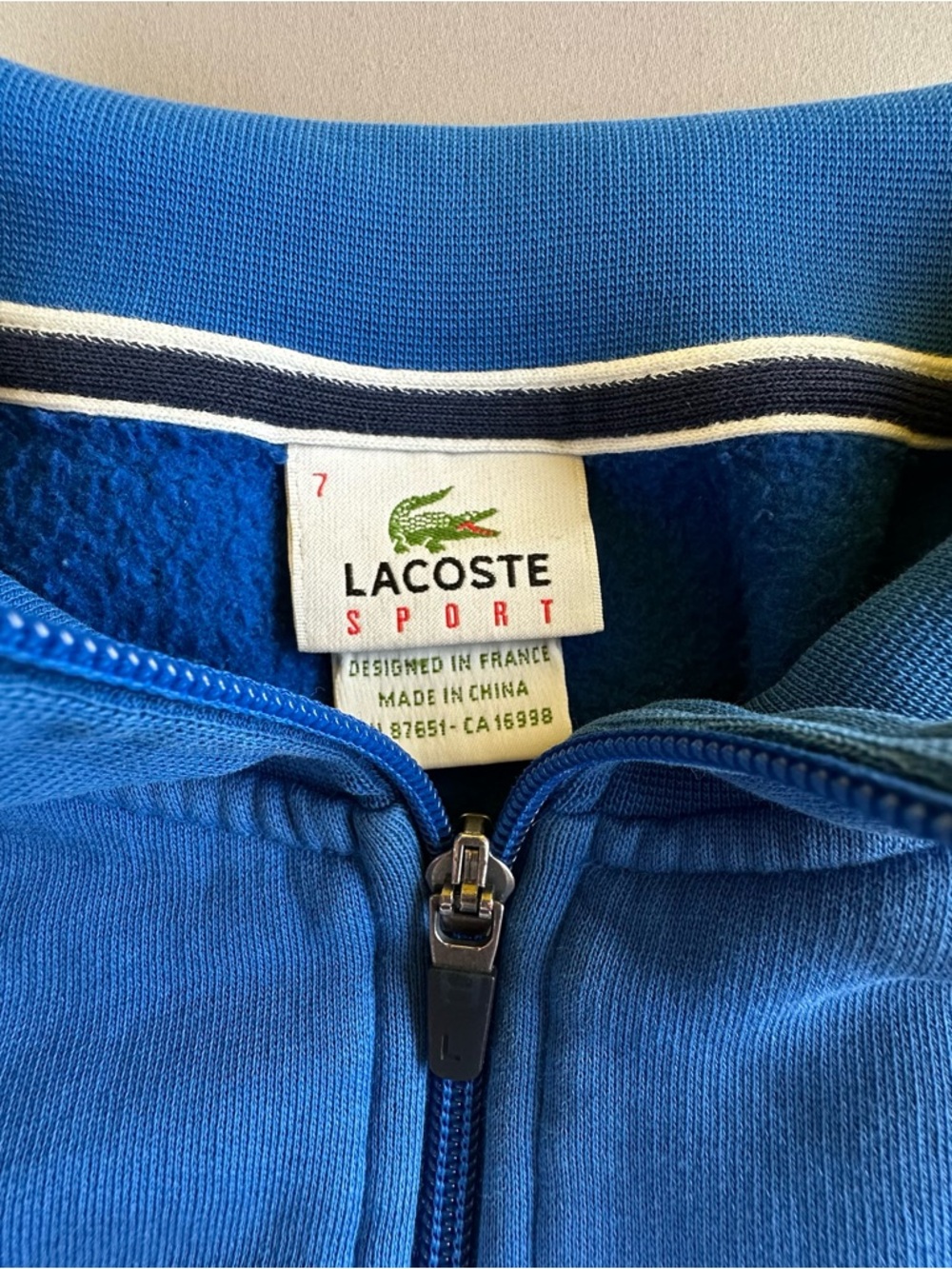 Lacoste Blue Full-Zip Performance Jacket - Picture 4 of 10